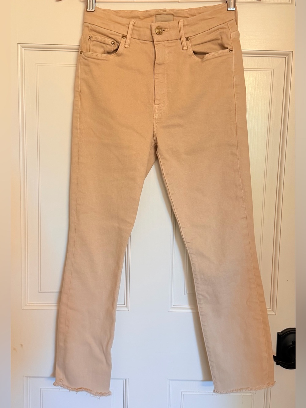 MOTHER Skinny Jeans in Light Tan